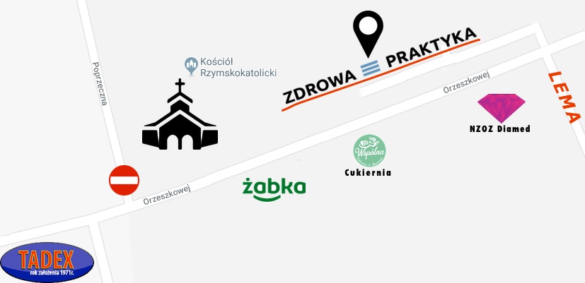 Mapa dojazdu do Zdrowa Praktyka Jacek Bogajewski Gniezno